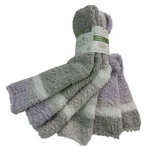 Lemon Loves Earth-Friendly 3-pack Gray, Lavender, White Cozy Crew Socks 5-9.5